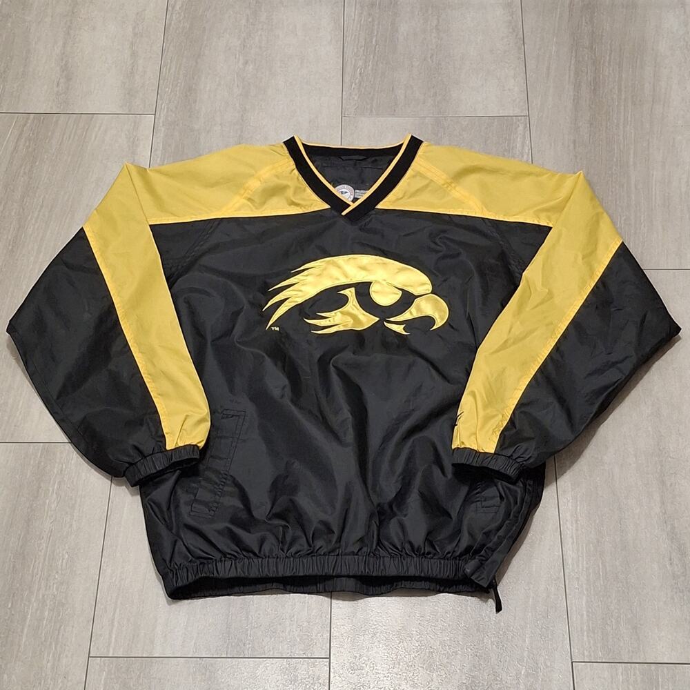 Vintage Giii Iowa Hawkeyes Mens L Windbreaker Pullover Side Zip